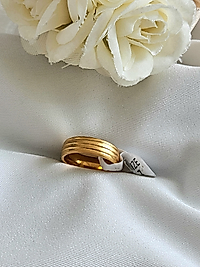 Çizgili Çelik alyans Yüzük(17 no)