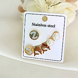 Çoklu incili Yunus Çelik Küpe