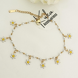 Incili Papatya Çelik Halhal