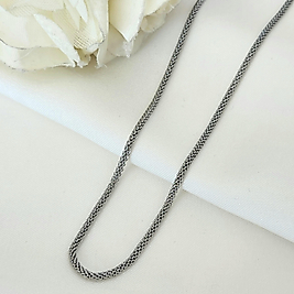 Silver Hasir Çelik Kolye(45cm+6cm)