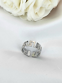 Labirent Çelik Yüzük(Gümüş ayarlanabilir ölçü )