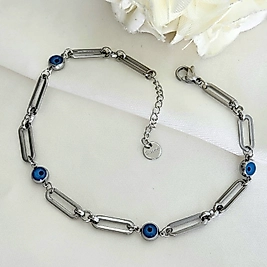 Ataç Nazar Çelik Halhal&Bileklik(silver)