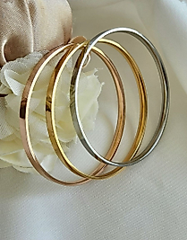 20cm 3'lu Uc renk Kalin ajda celik bilezik