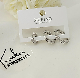 Tasli 3'lu Çelik Halka Küpe