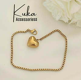 Kalp Küp Zincir Çelik Halhal