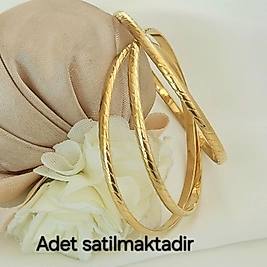 22cm Çizgili Çelik Ajda Bilezik 3'lü