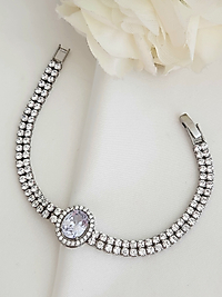 Gümüş Ciftsira Çelik Suyolu Bileklik