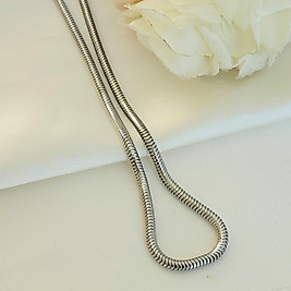 45cm Silver Boru Çelik Zincir