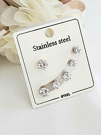 Tektaş 6li Çelik Küpe(altın)