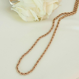 Pembe 3 mm burgu Celik Kolye(60cm)