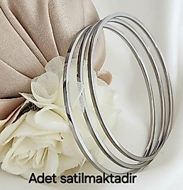 21cm Klasik Sade  Celik Ajda Bilezik