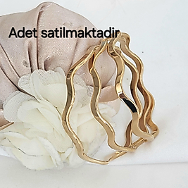 20cm  Kalın Zikzag Çelik Ajda Bilezik