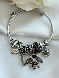 Blackbea charm çelik bileklik
