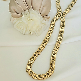 Kalın Greg Çelik Kolye(60cm)