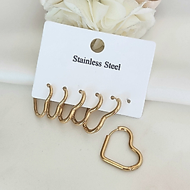 6'lı Celik Kalp Küpe